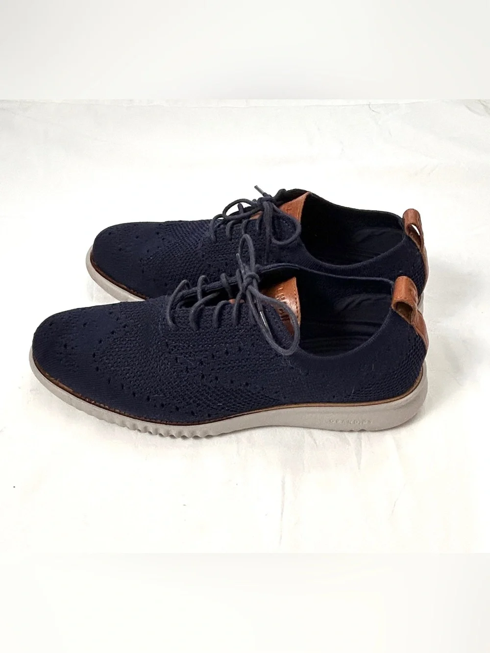 Cole Haan 2.ZERØGRAND Stitchlite Oxford Navy British Tan Men’s 10.5